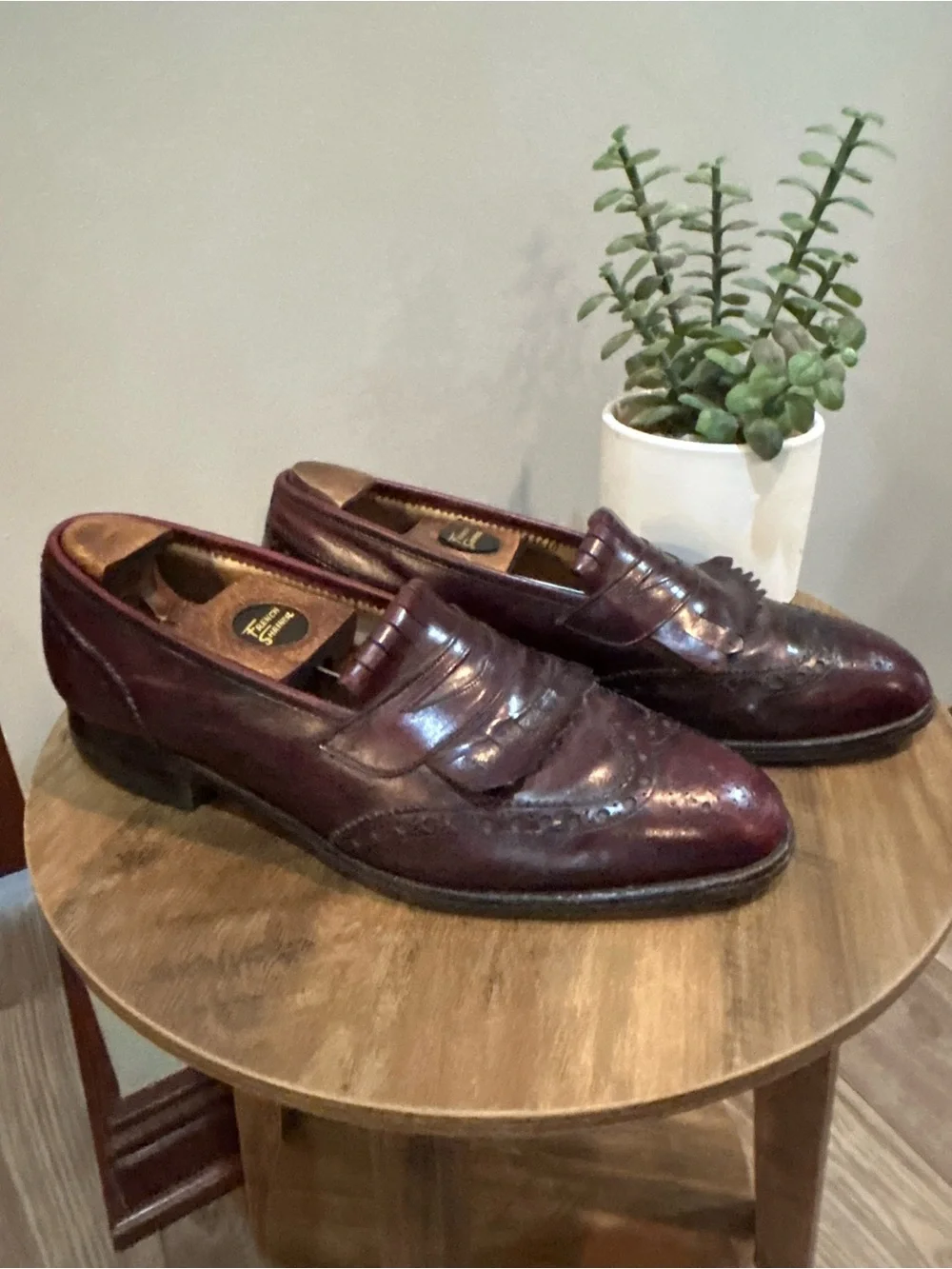 Vintage Johnston & Murphy Aristocraft USA Kiltie Wingtip Penny Loafers Mens 9.5C